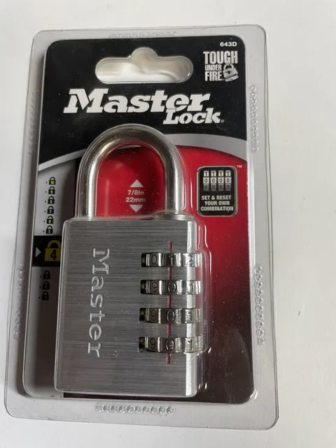 Master Lock 643D Combination Padlocks 7/8in 22mm 1-9/16in x 40mm_ New