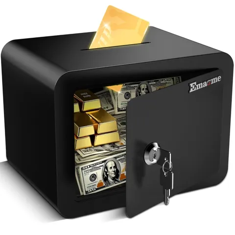 Mini Safe Box for Cash & Documents - Small Lock Box for Home, Dorm, Kids - 0.23