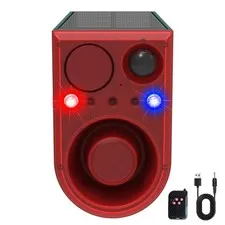 Solar Strobe Light Motion Detector Alarm: Dog Barking and Gunshot Sound, 13 K...