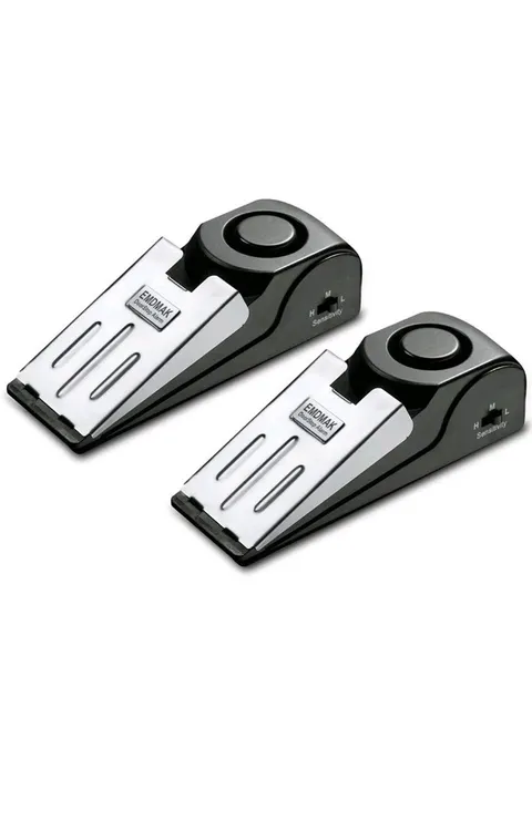 Door Stop Alarm 120dB Siren 2 Pack | Home Travel Hotel Security Door Wedge Safe