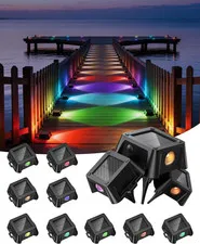 Solar Driveway & Deck Lights,9 Colors+3 Dynamic Modes,Ip68,12 Pack | Solar Dock