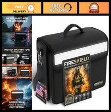 Fireproof Document Bag 5200°F - Water Resistant Briefcase with Organizer & Strap