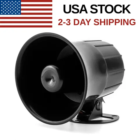 DC 12V Electric Siren Horn 110dB Loud Wired Alarm for Home Security System