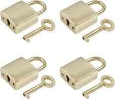 Mini Lock with Key, Small Luggage Lock, Little Padlock with Keys, Metal Gold