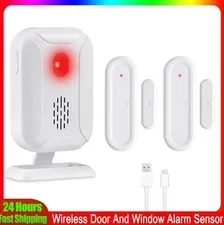 Wireless Door & Window Alarm Sensor - 36 Ringtones, LED Flashing Light, Chime