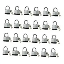 Lock, Laminated Steel Keyed Padlock, Keyed Alike Locks, Big Key Pack of 24