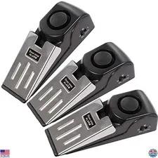 Door Stop Alarm 3-Pack, 120 dB Security Stoppers for Home & Travel