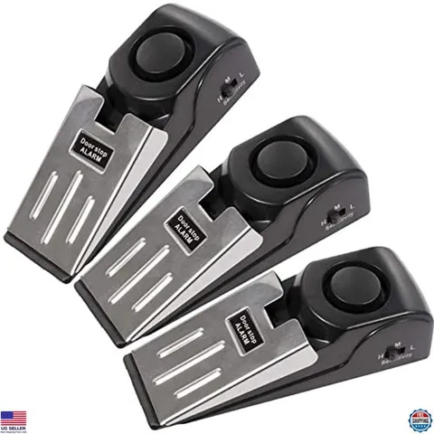 Door Stop Alarm 3-Pack, 120 dB Security Stoppers for Home & Travel