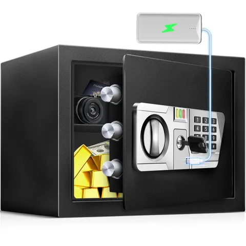 TOTOY 1.5 Cu Ft Small Fireproof Safe Box For Home Documents with Type-C Exter...
