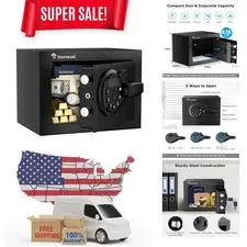 Compact Alloy Steel Safe Box with Electronic Keypad & Dual Access for Valuables