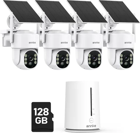 ANNKE 4MP Solar Security Cameras Wireless 360 View 4PK