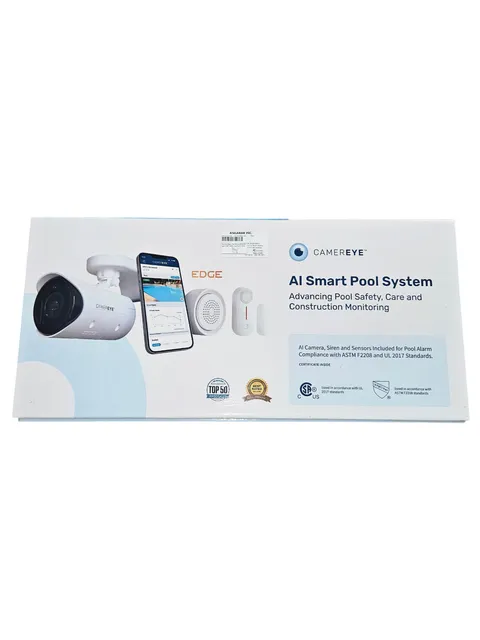 CamerEye EDGE AI Smart Pool Safety System with WiFi Camera, Indoor Siren