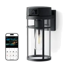 Human Detection Wall Lantern Camera with Cloud Storage//