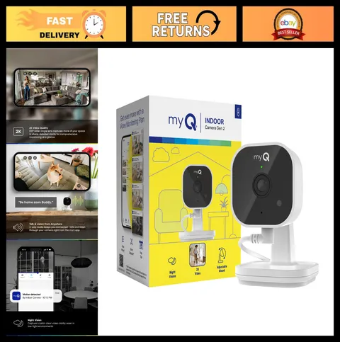 2K Indoor Wi-Fi Security Camera - Night Vision, Motion Detection, 2-Way Audio, A