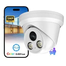 5MP Full Color POE IP ,AI Human/Vehicle Detection,98ft Color Night Vision F1....