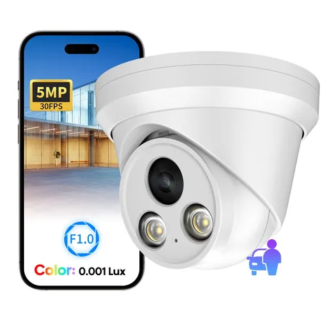 5MP Full Color POE IP ,AI Human/Vehicle Detection,98ft Color Night Vision F1....