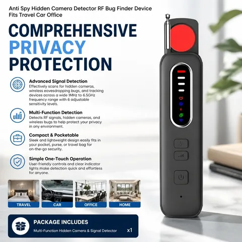 Long Range RF Signal Detector Hidden Camera Locator For Hotel Vehicle Scenarios
