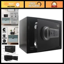 Steel Security Safe Lock Box, Electronic Keypad, 0.44 Cu Ft, Black