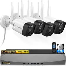 (2026 New) 5MP Wireless Security Camera System, 10CH NVR with 4 Outdoor Wifi Cam