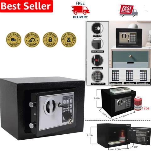 Reinforced Steel Compact Safe with Electronic Locking - Protect Your Valuables