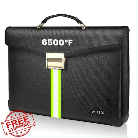 WJTZDZ Fireproof Bag Lock Deep Black XL