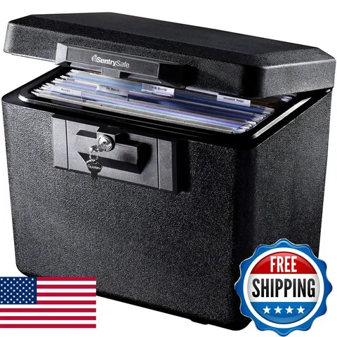 SentrySafe 1170 Black Fireproof Document Box Key Lock Safe 0.61 Cu Ft