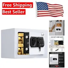 Compact 0.23 Cuft Security Safe with Touchpad Lock - Ideal for Home or Hotel