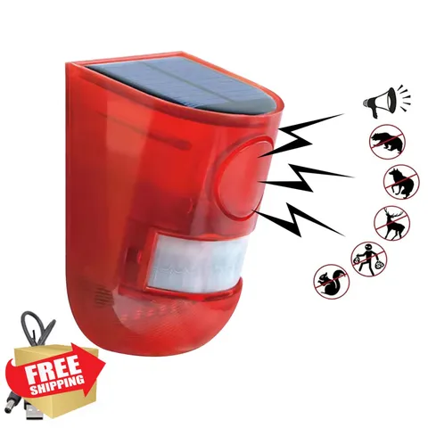Outdoor Solar Sound Light Alarm 6LEDs 111db Security Siren