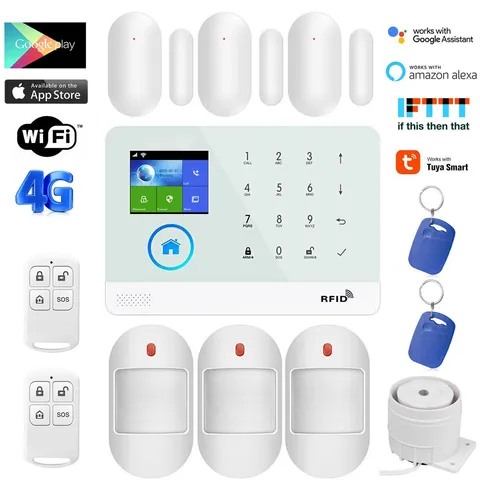 D29 US 4G+WiFi Tuya APP Wireless Home Security Alarm Burglar System+Alexa+Google