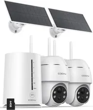 COOAU 4MP Solar Security Cameras Outdoor Wireless System, 5GHz & 2.4GHz WiFi