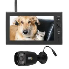 1pc Wireless Security Camera System For Outdoor Use - 7 Inch LCD