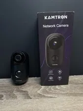 KAMTRON WIRELESS POWERED SECURITY CAMERA NIGHT VISION CLOUD SERVICE - BLACK