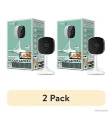 Smart Indoor Camera 2 Pack 1080p Wi-Fi Night Vision Two-Way Audio Motion Alerts