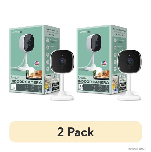 Smart Indoor Camera 2 Pack 1080p Wi-Fi Night Vision Two-Way Audio Motion Alerts