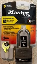 LOT of 6- Master Lock Padlock, Steel Lock, 1-3/4 in. Wide, 1SSKADLF