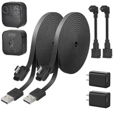 2Pack 25Ft/7.5M Power Adapter for Blink Outdoor 4 && XT2/XT, Weatherproof Flat