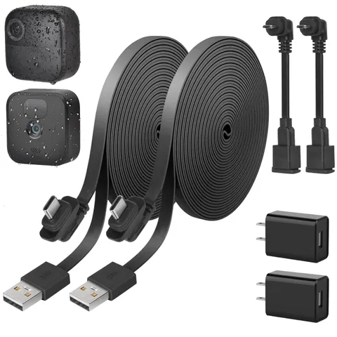 2Pack 25Ft/7.5M Power Adapter for Blink Outdoor 4 && XT2/XT, Weatherproof Flat
