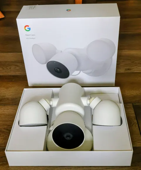 Google Nest Cam With Floodlight - Wired Outdoor Smart Home Security Camera