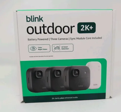 NEW 3 PACK Blink Outdoor 2K+ Wireless Security BLACK CAMERAS W/ SYNC CORE MODULE