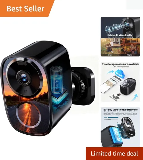 Enhanced Wireless 2K UHD Surveillance Camera - 6- Battery & Cloud Storage