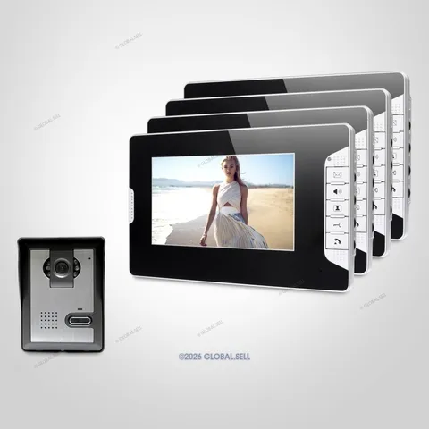7inch Wired Video Door Phone Intercom System with Intra-monitor Audio Intercom