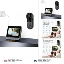 Winnes Wireless Doorbell Camera with 1080P Monitor, No Monthly Fee | Two-Way ...