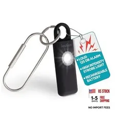 Personal Rechargeable SOS Alarm, Pocket Size Loud 130dB Sound Safety Black