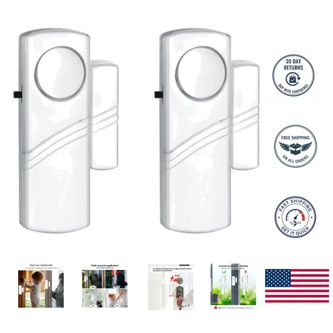 Durable Door Window Alarm - 90DB Wireless Security System for Kids Safety
