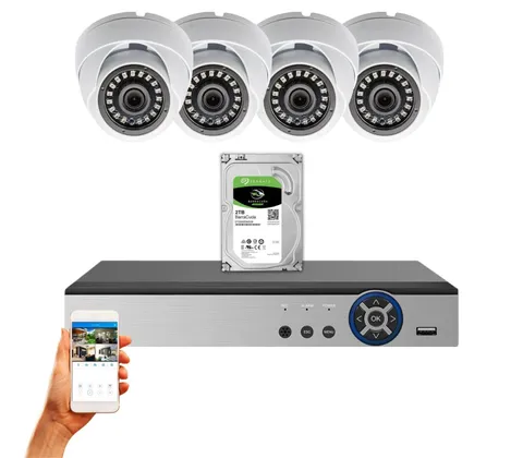 Evertech 8 Channel 4 Indoor Outdoor 1080P HD Dome Camera CCTV System 2TB