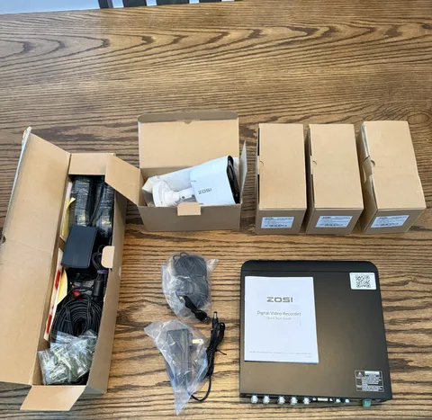 ZOSI 8 Channel 1080P DVR, 1 TB Hard Drive, 4 x 5MP Cameras and Cables In/Outdoor