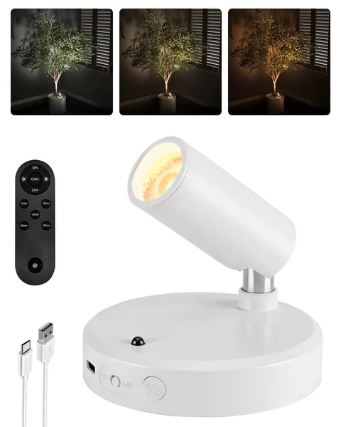 EZVALO Battery-Powered LED Spotlight Indoor, Wireless Picture 1Pack, White