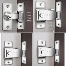 90 Degree Right Angle Buckle Hook Lock Bolt With 4 Screws For Sliding Door