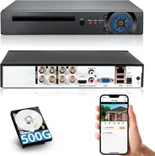 6‑In‑1 8CH H.265+ CCTV DVR Digital Recorder 500GB HDD For Business Surveillance
