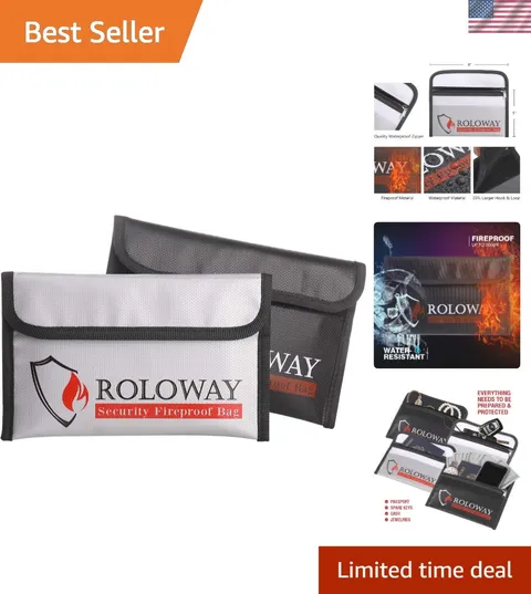 Dual-Layer Fireproof Bags - Portable 5x8 Pouches for Essential Valuables, 2-Pack
